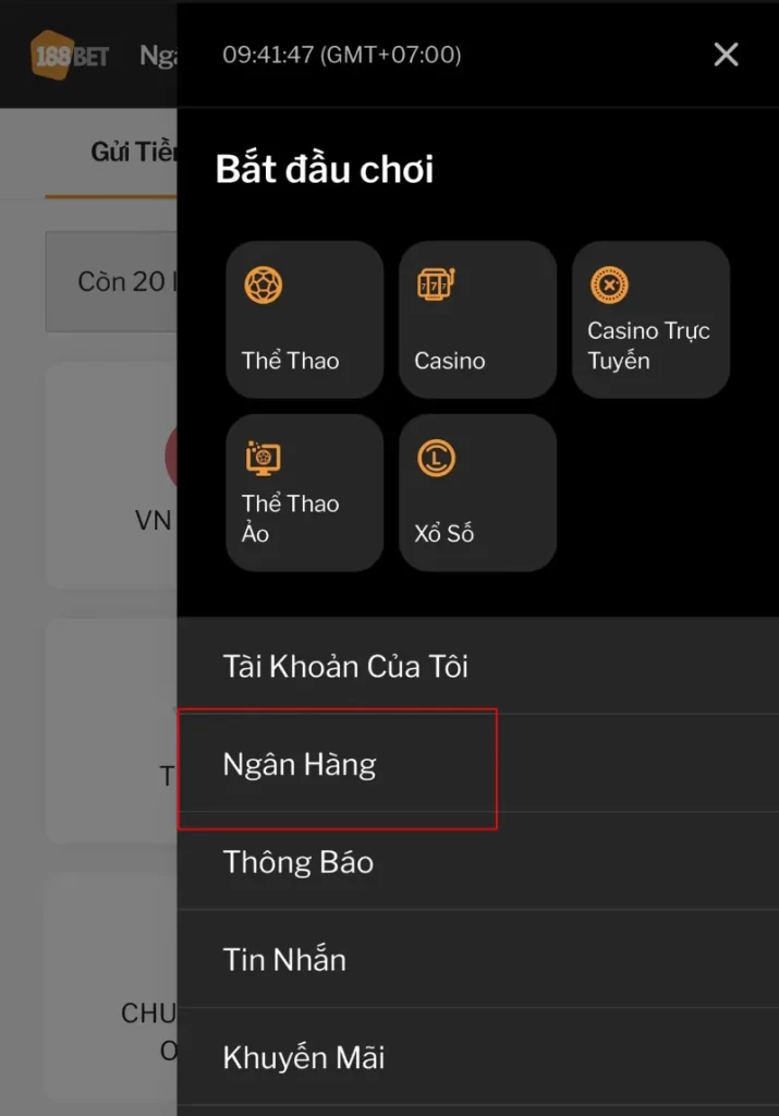 chọn ngân hàng rút tiền 188BET