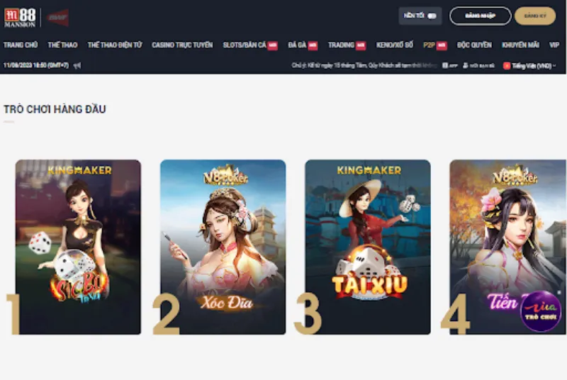 Cổng game xóc đĩa M88